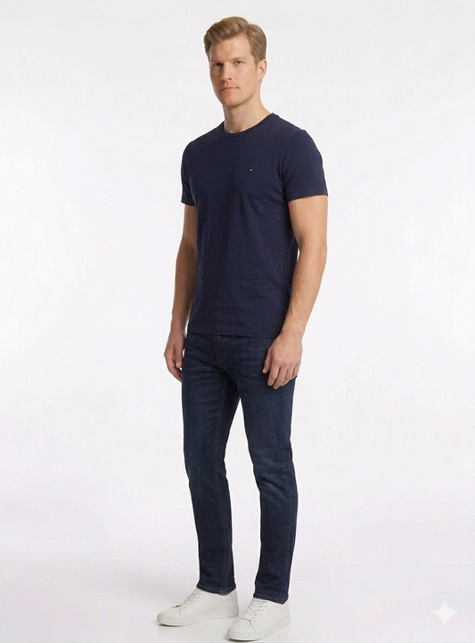 Tommy Hilfiger Camiseta Basica Hombre Azul Marino