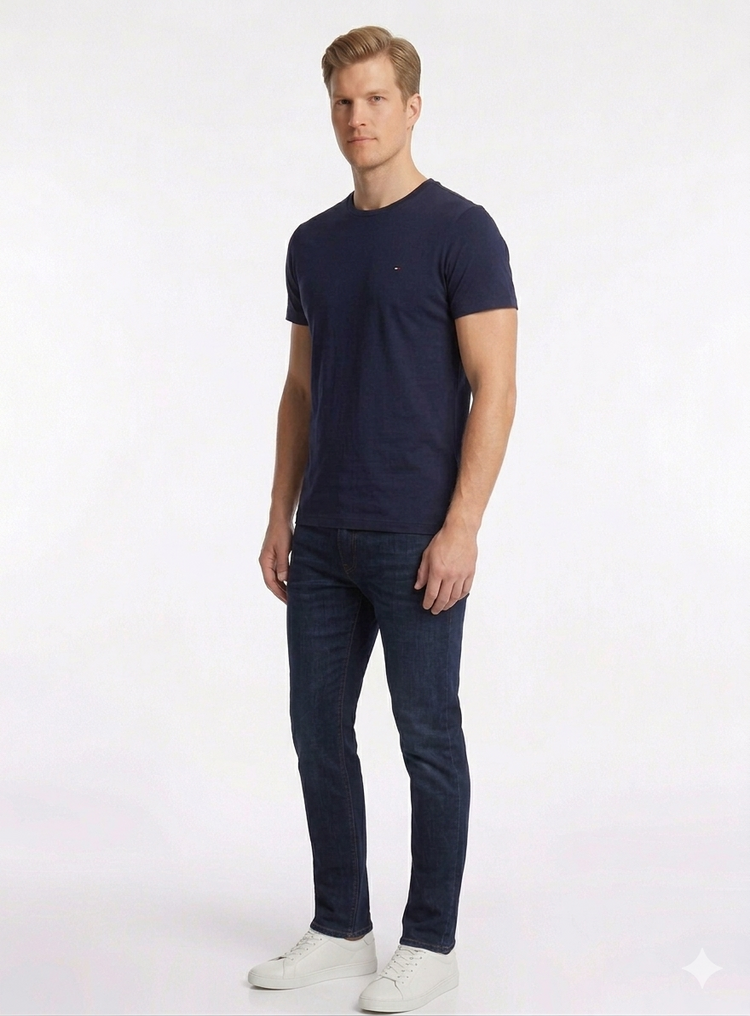 Tommy Hilfiger Camiseta Basica Hombre Azul Marino