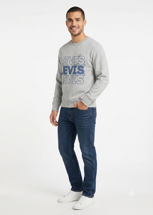 Levi's Sudadera de Cuello Redondo Hombre Gris