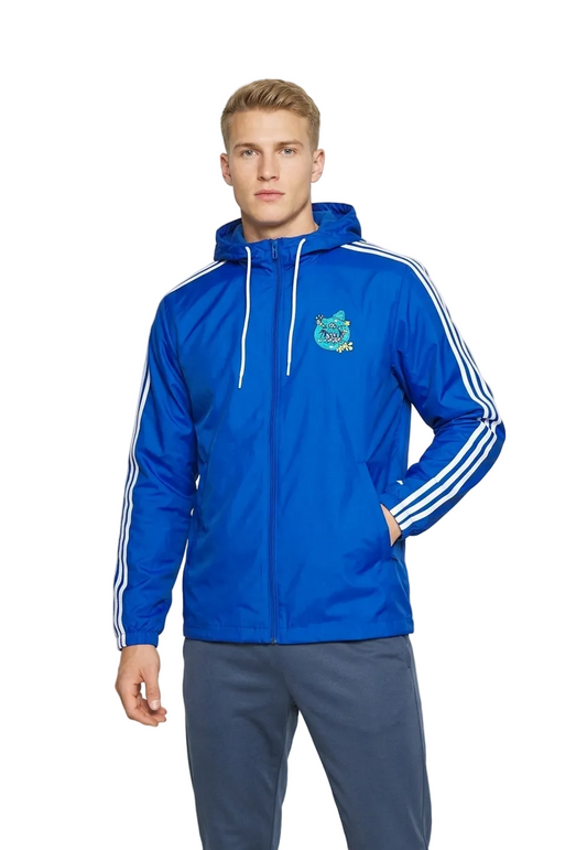 Adidas Hoodie Azul Termica Con Zip