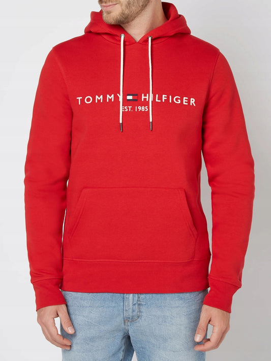 Tommy Hilfiger Suéter con Capucha Rojo Logo