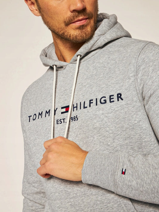 Tommy Hilfiger Suéter con Capucha Gris Logo