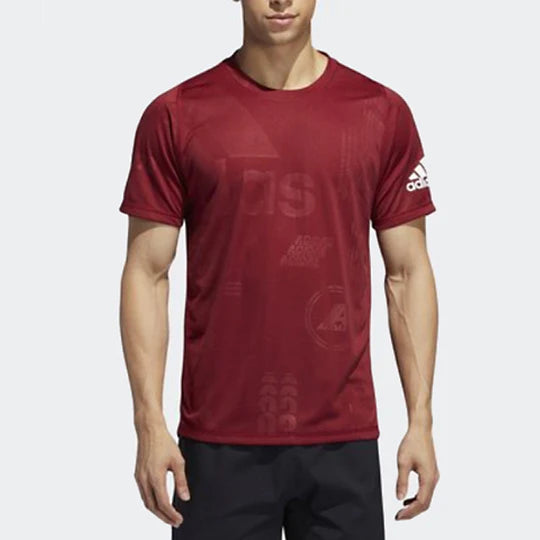 Adidas Camiseta Deportiva Hombre Vino Tinto Frente