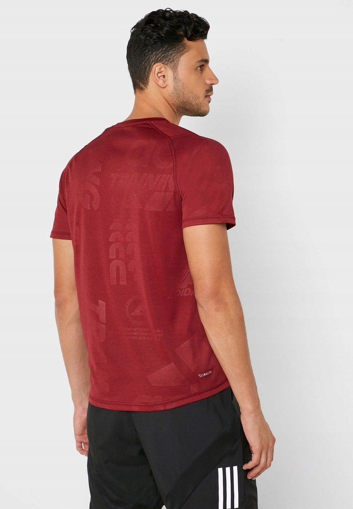 Adidas Camiseta Deportiva Hombre Vino Tinto Espalda