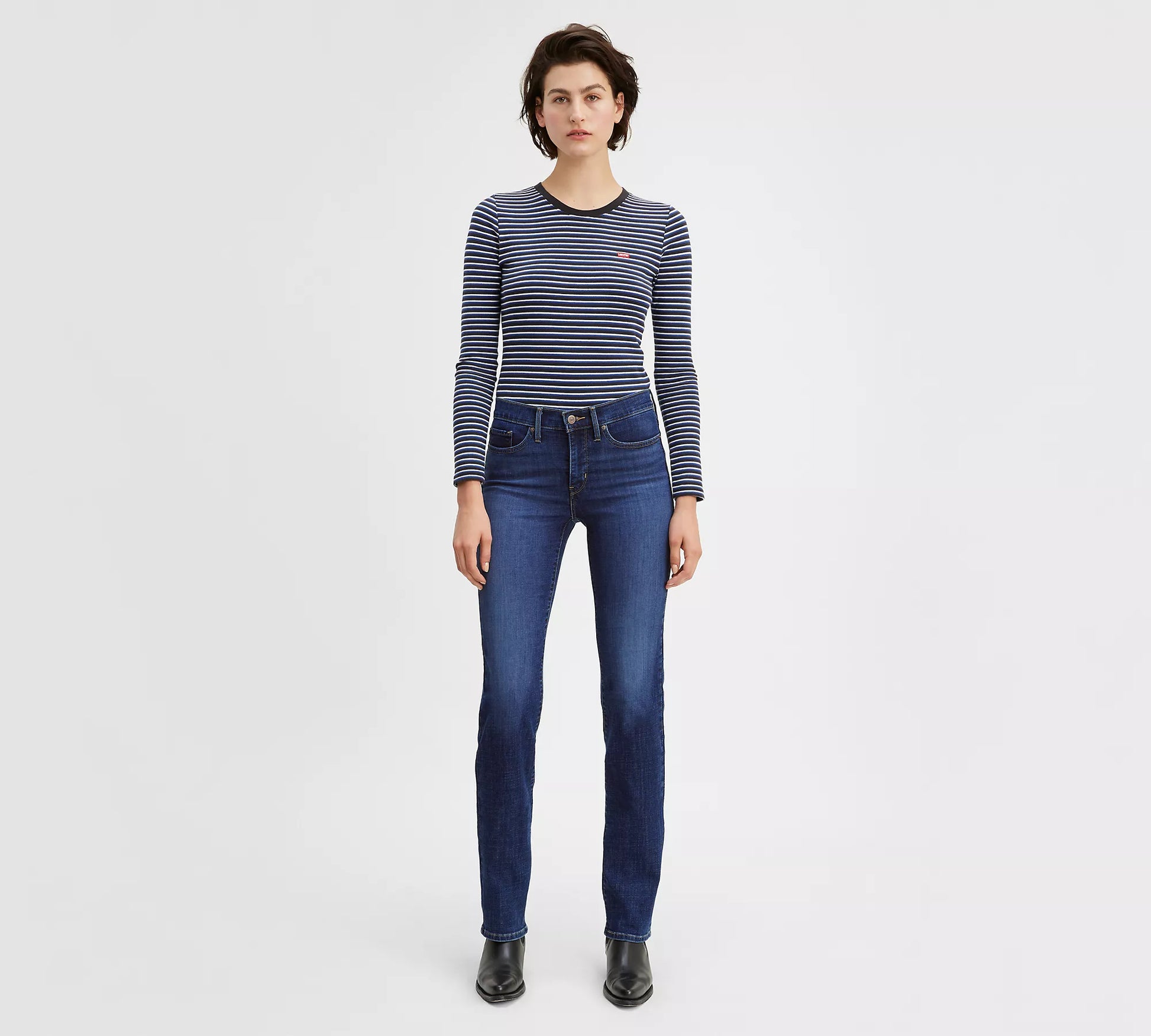 Levi’s 314 Shaping Straight Mujer Azul Oscuro Frente