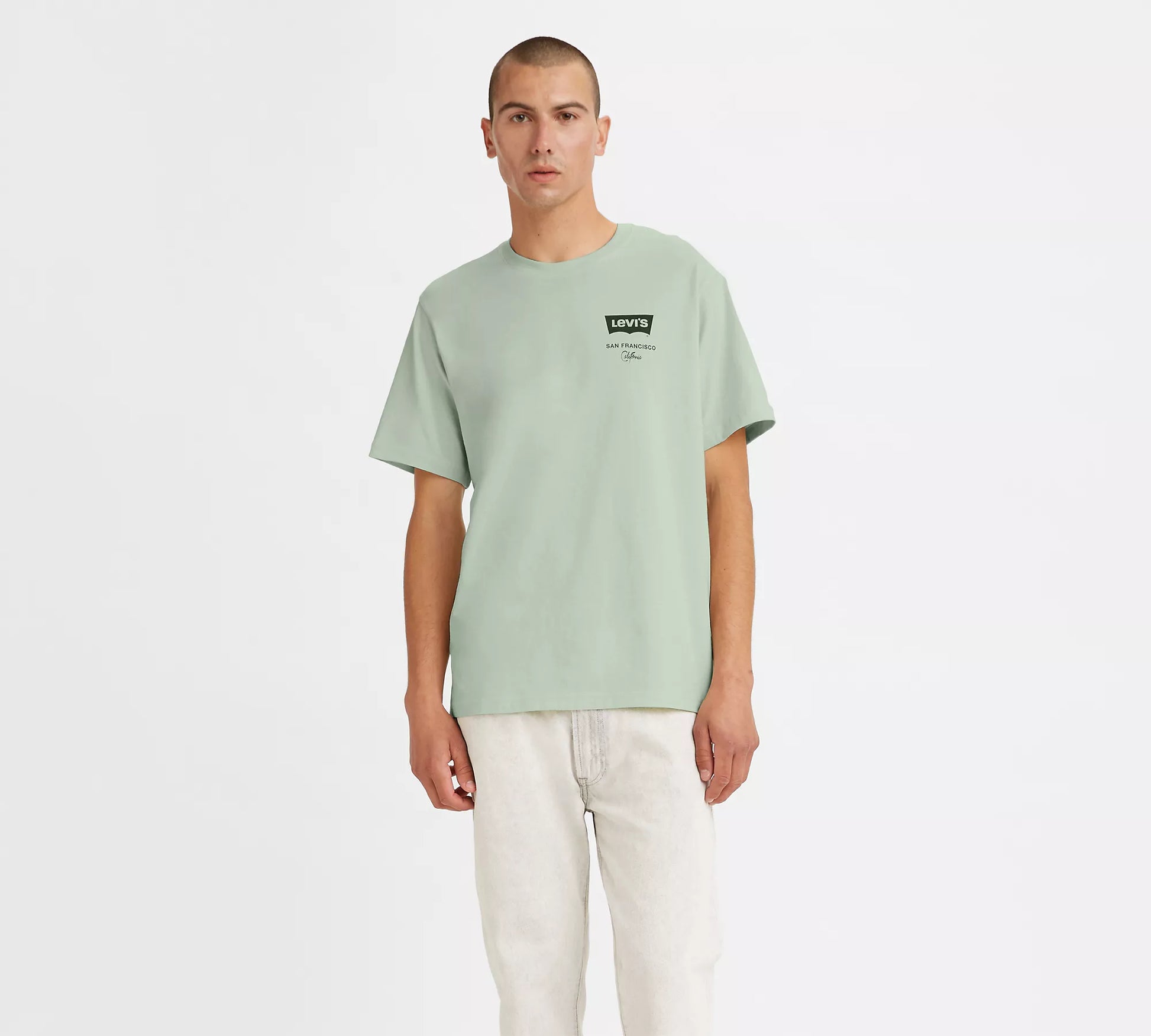 Levi’s Camiseta Hombre Verde Claro Frente