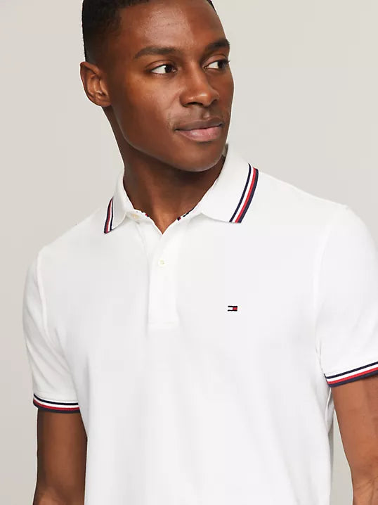 Tommy Hilfiger Polo Hombre Blanco Frente