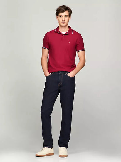 Tommy Hilfiger Polo Hombre Vino Tinto