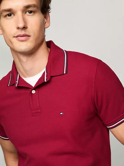 Tommy Hilfiger Polo Hombre Vino Tinto