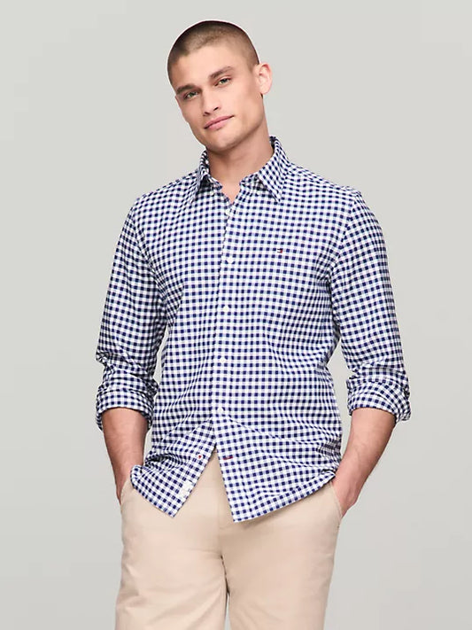 Tommy Hilfiger Camisa Oxford Manga Larga Hombre Azul