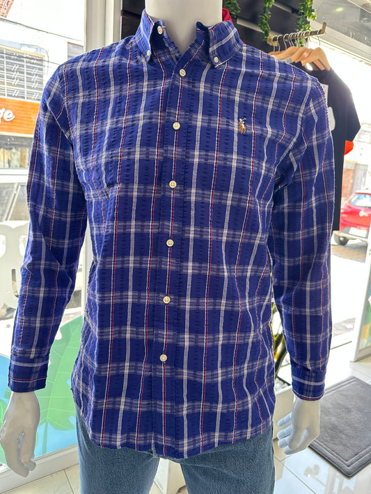 Polo Ralph Lauren Camisa Oxford Cuadros Hombre Lila/Multicolor