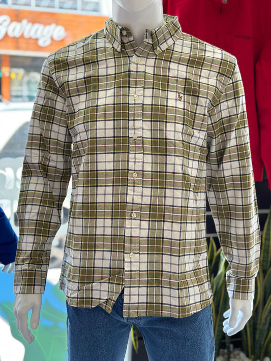 Polo Ralph Lauren Camisa Oxford Cuadros Hombre Blanco/Verde
