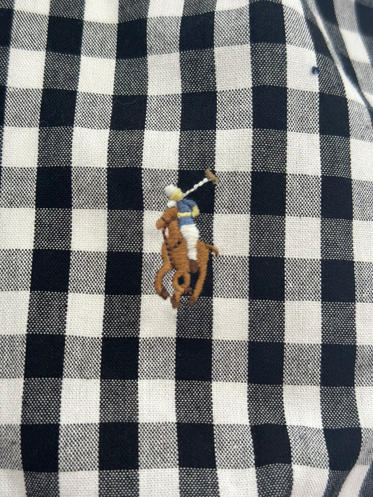 Polo Ralph Lauren Camisa Oxford Cuadros Hombre Blanco/Negro