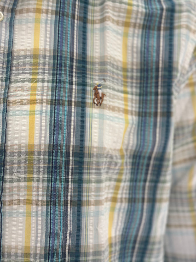 Polo Ralph Lauren Camisa Oxford Cuadros Hombre Blanco/Azul