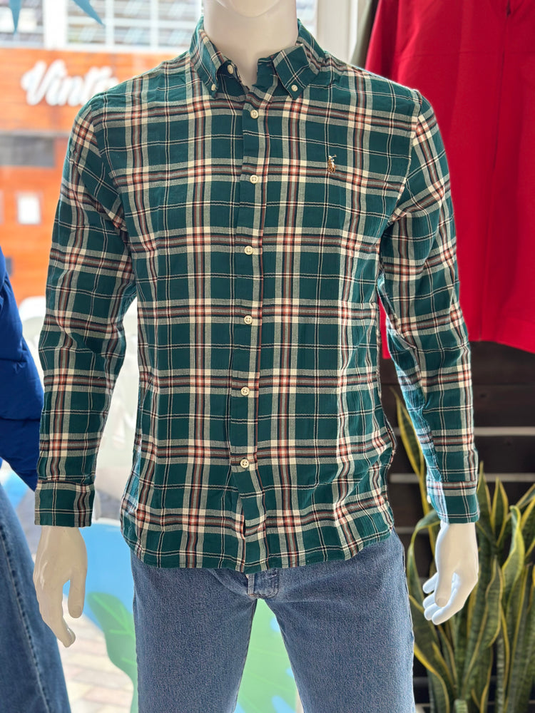 Polo Ralph Lauren Camisa Oxford Cuadros Hombre Blanco/Turquesa