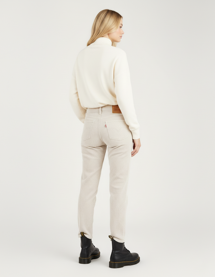 Levi’s Ribcage Straight Pana Jean Mujer Beige Claro