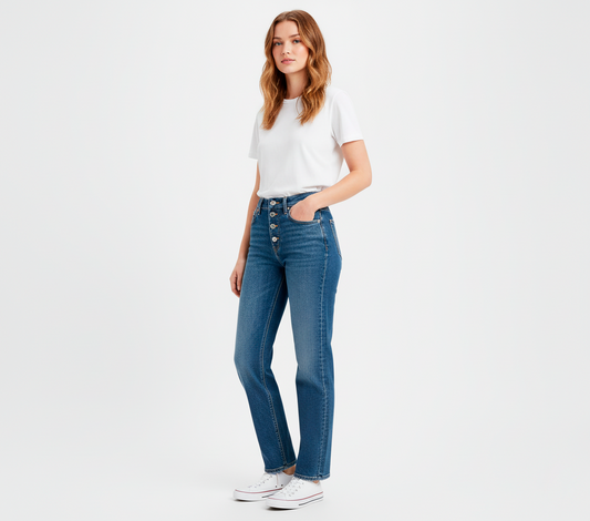 Levi’s Ribcage Straight Ankle Jean Mujer Azul