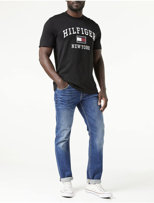 Tommy Hilfiger Camiseta con Logo NY Negro Frente
