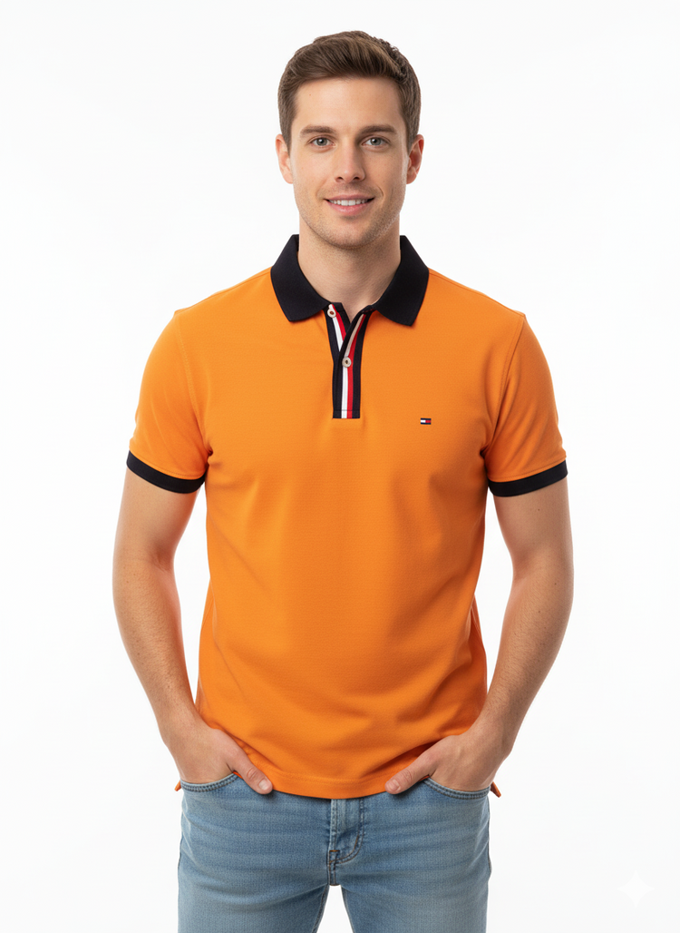 Tommy Hilfiger Polo Hombre Naranja