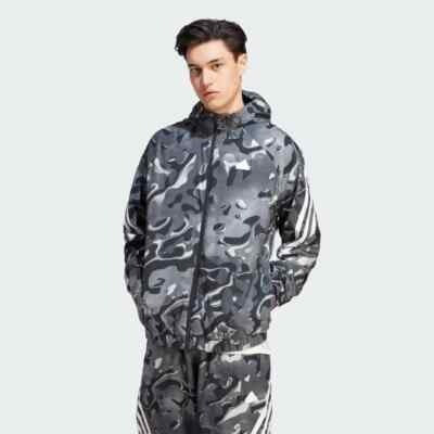 Adidas rompevientos camuflaje gris