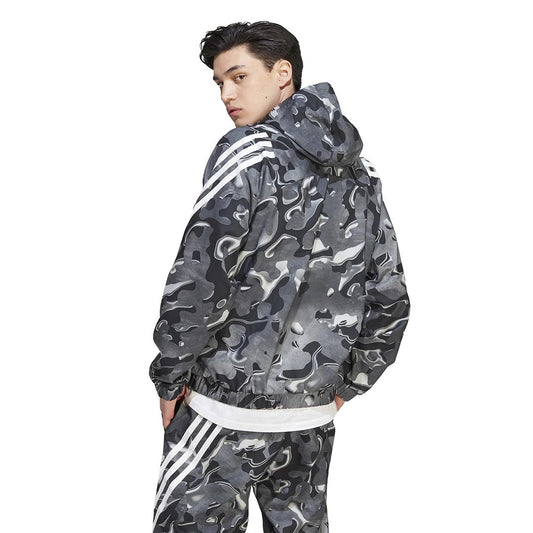 Adidas rompevientos camuflaje gris
