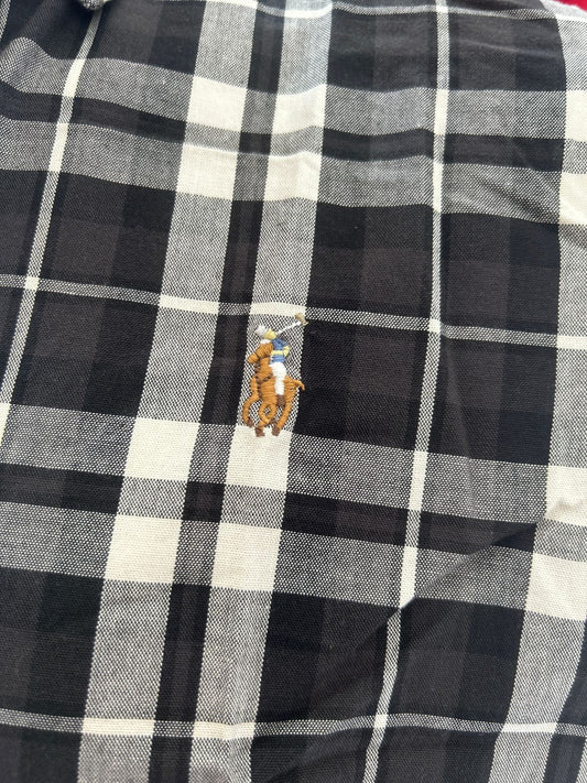 Polo Ralph Lauren Camisa Oxford Cuadros Hombre Negro/Blanco