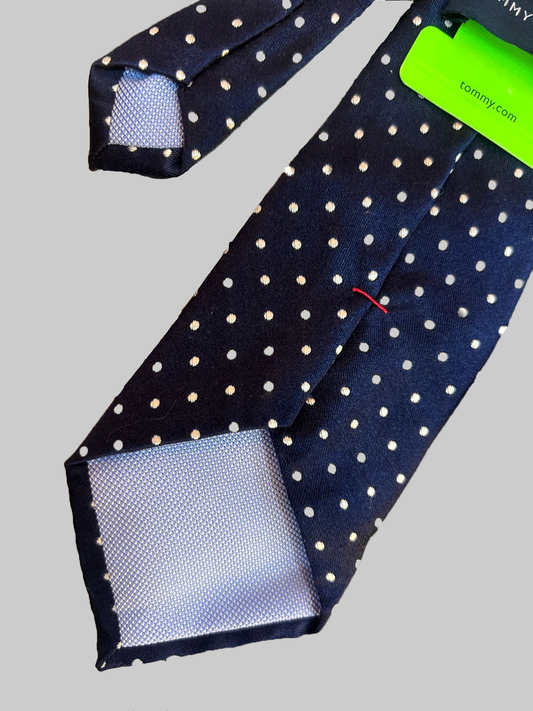 Tommy Hilfiger Corbata Azul Marino Puntos Blancos