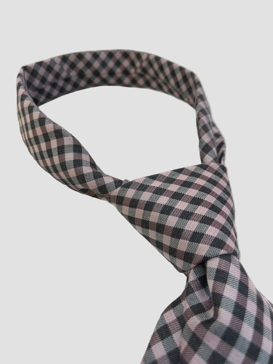 Michael Kors Corbata Gris/Rosa Cuadrados