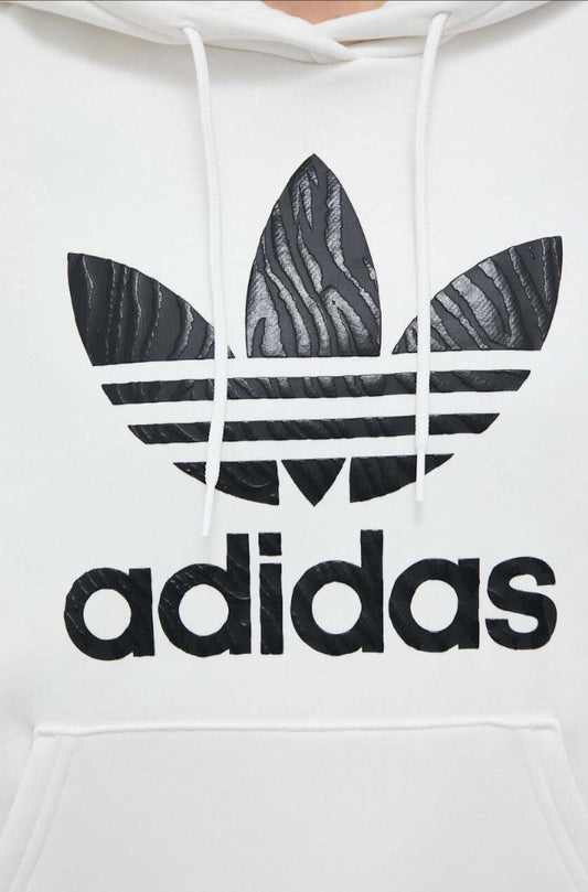 Adidas Hoodie Mujer Blanco Logo Grande