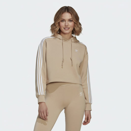 Adidas Crop Top Hoodie Mujer Camell