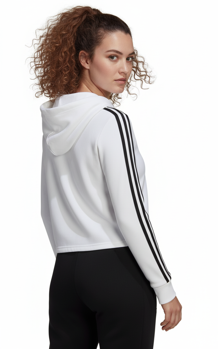 Adidas Suéter Deportivo con Capucha Mujer Logo Blanco N