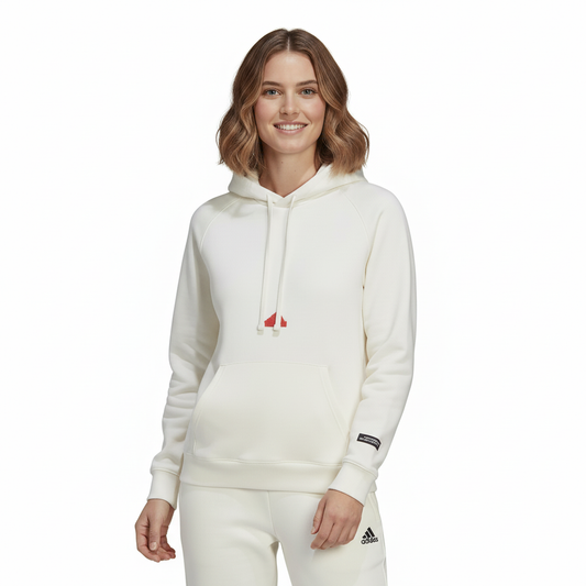 Adidas Hoodie Mujer  Beige Logo Naranja