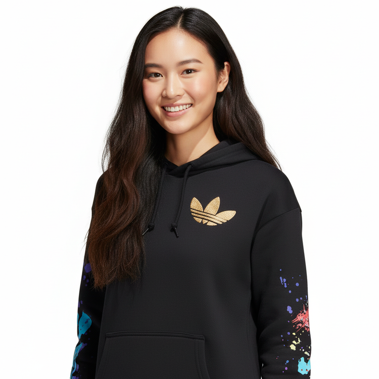 Adidas Suéter Deportivo con Capucha Mujer Negro Logo