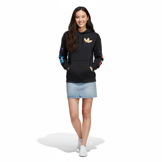 Adidas Suéter Deportivo con Capucha Mujer Negro Logo