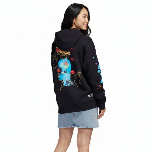 Adidas Suéter Deportivo con Capucha Mujer Negro Logo