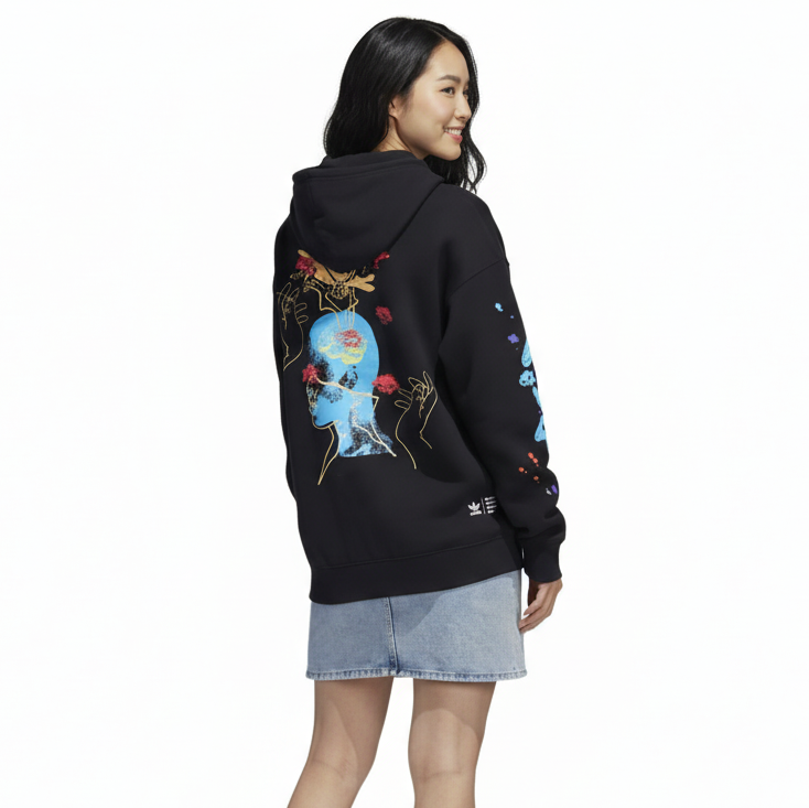 Adidas Suéter Deportivo con Capucha Mujer Negro Logo