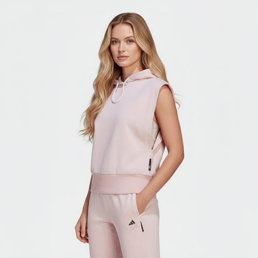 Adidas Hoodie Mujer Rosa Pastel Bolsillos Laterales