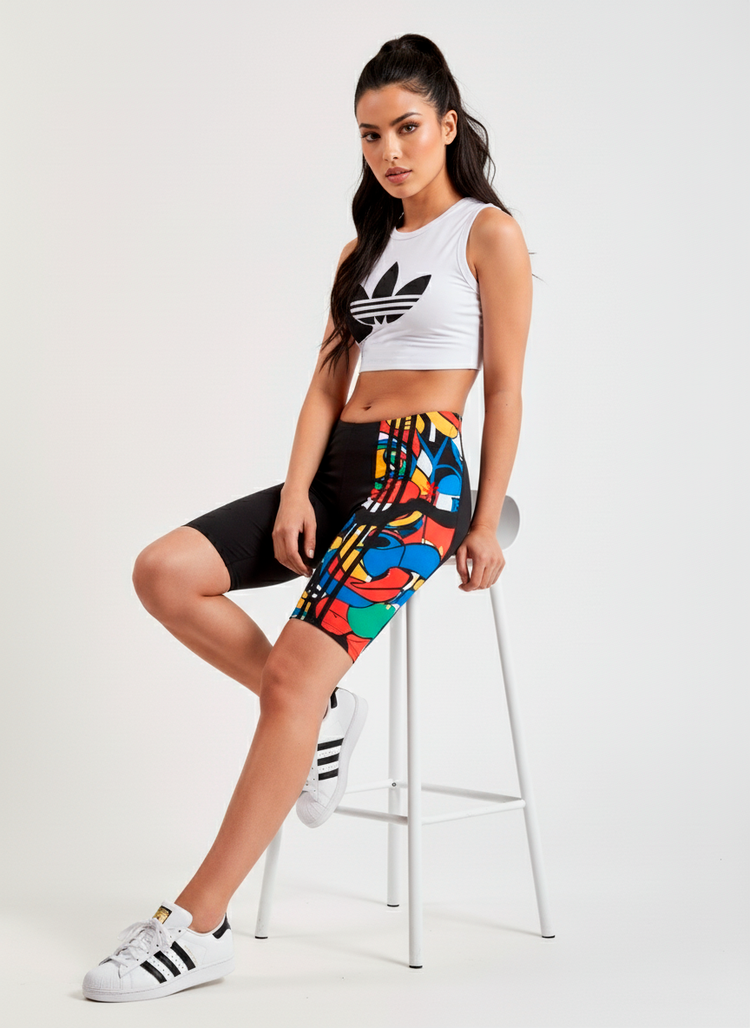 Adidas Short Licra Deportivo Negro Multicolor