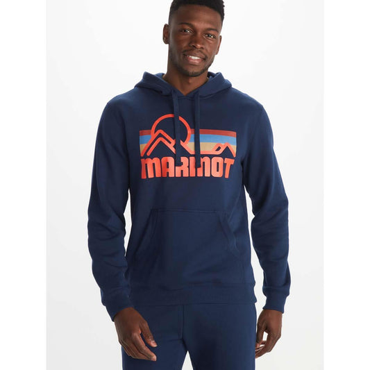 Marmot Hoodie Azul Marino Logo Grande