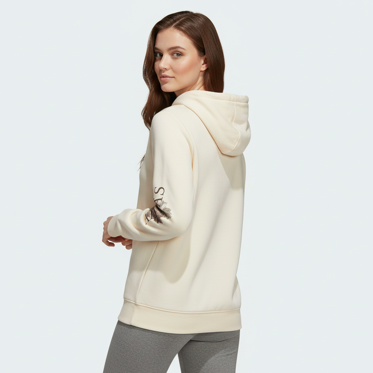 Adidas Hoodie Floral Mujer Beige