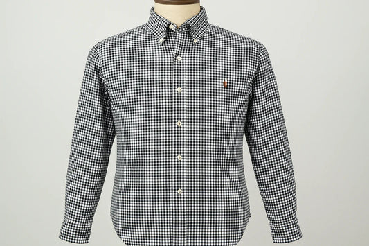 Polo Ralph Lauren Camisa Oxford Cuadros Hombre Negro/Blanco