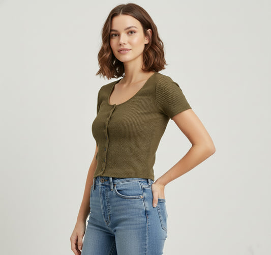 Levi’s Blusa Botones Mujer Verde Militar
