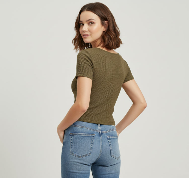 Levi’s Blusa Botones Mujer Verde Militar