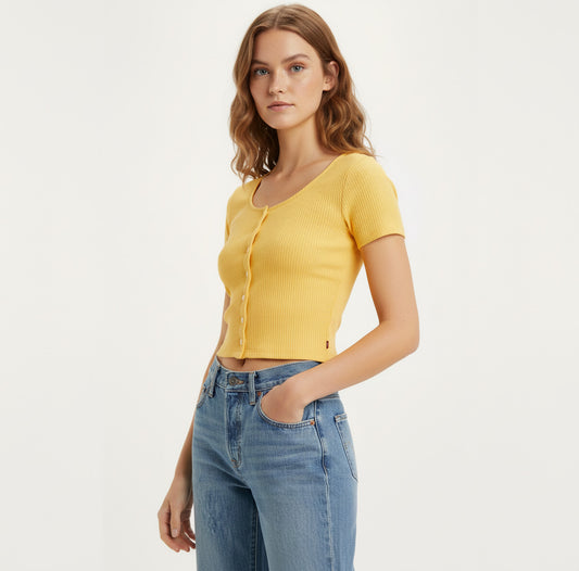 Levi’s Blusa Mujer Botones Amarilla