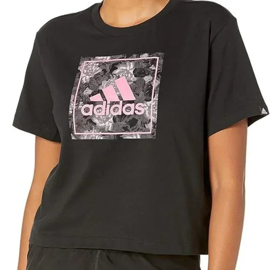 Adidas Camiseta Deportiva Mujer Negro Rosa