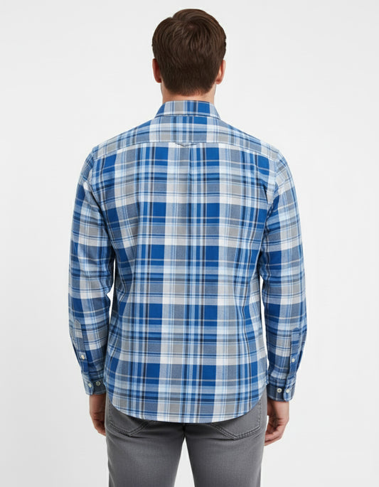 Polo Ralph Lauren Camisa Oxford Cuadros Hombre Azul/Blanco