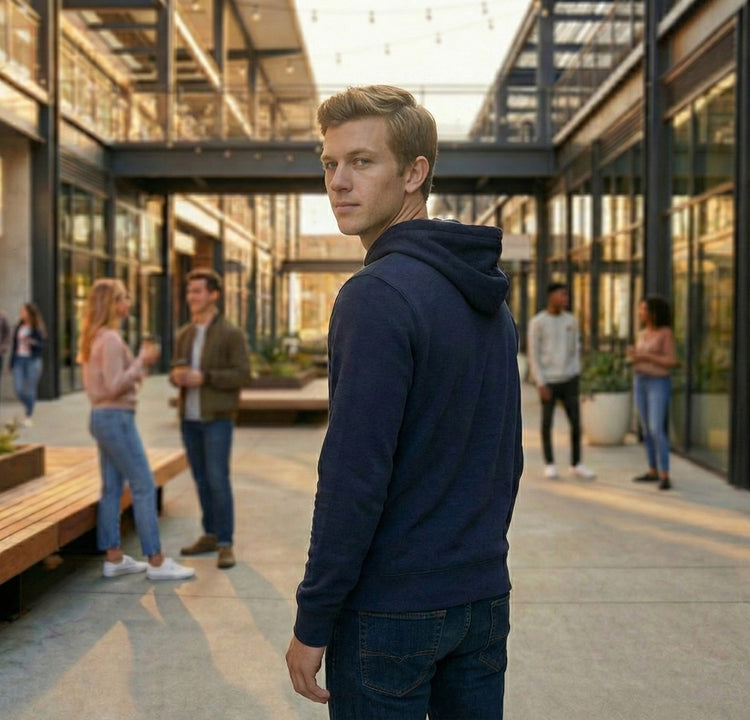 Tommy Hilfiger Suéter con Capucha Azul Marino H