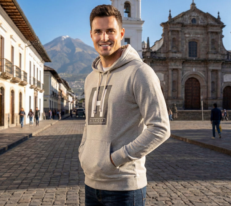 Tommy Hilfiger Suéter con Capucha Gris H