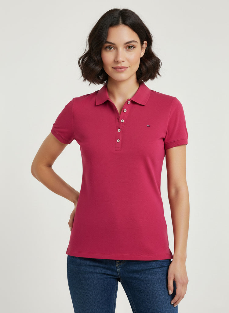 Tommy Hilfiger Polo Mujer Rosa Strawberry