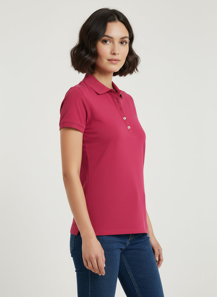 Tommy Hilfiger Polo Mujer Rosa Strawberry